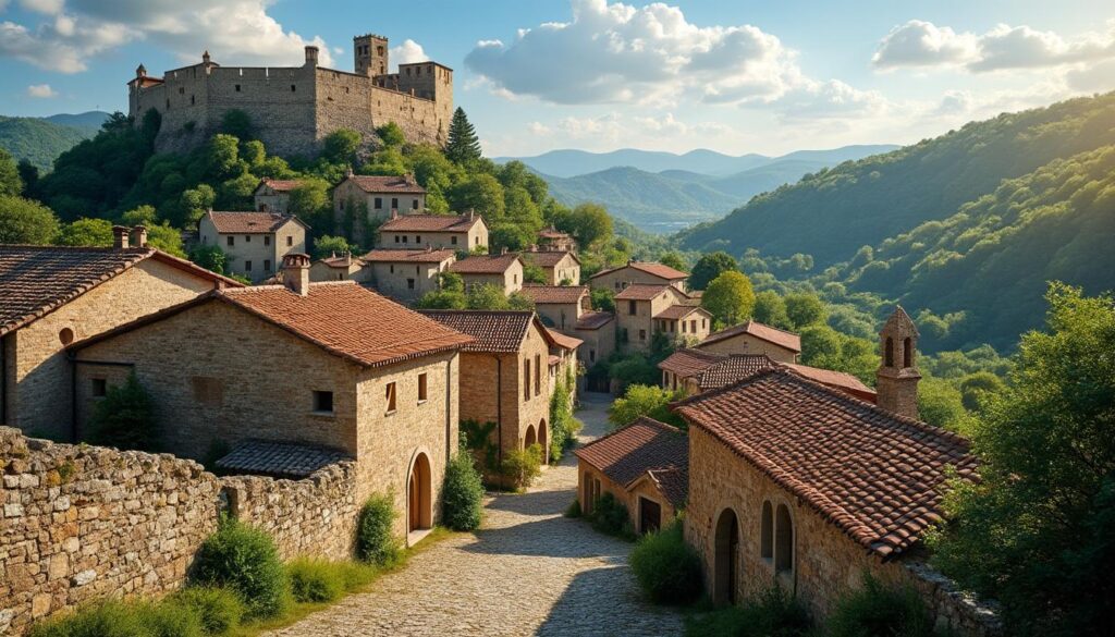 découvrez ainsa sobrarbe, un village médiéval enchanteur niché au cœur de la nature préservée de l'aragon en espagne, idéal pour les amateurs d'histoire et de paysages authentiques.