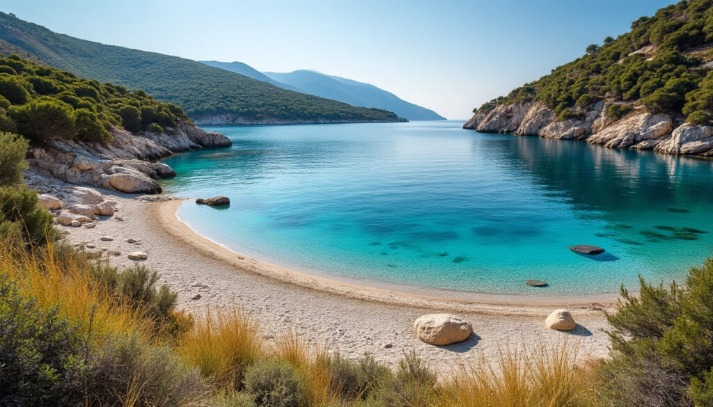 découvrez la plage sauvage de halikounas à corfou, un endroit unique entre lac et mer, parfait pour les amoureux de la nature et du calme.