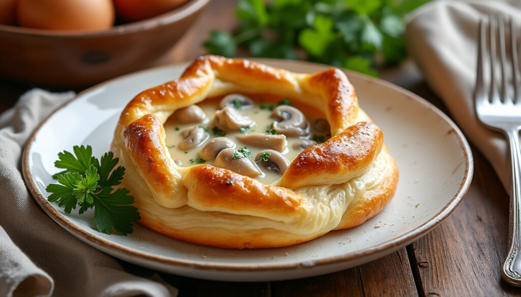 découvrez la recette traditionnelle du vol-au-vent de grand-mère, avec sa délicieuse sauce au poulet maison, parfaite pour un repas réconfortant et savoureux.